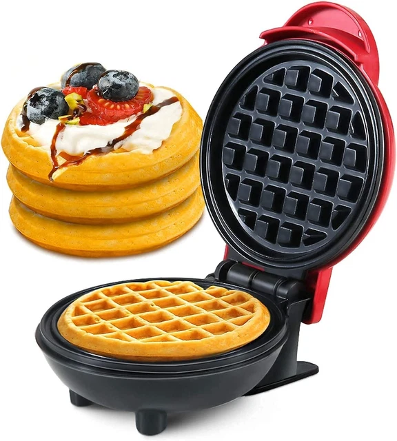ELECTRIC MINI WAFFLE Maker Machine Round Nonstick Coating Grill **UK
