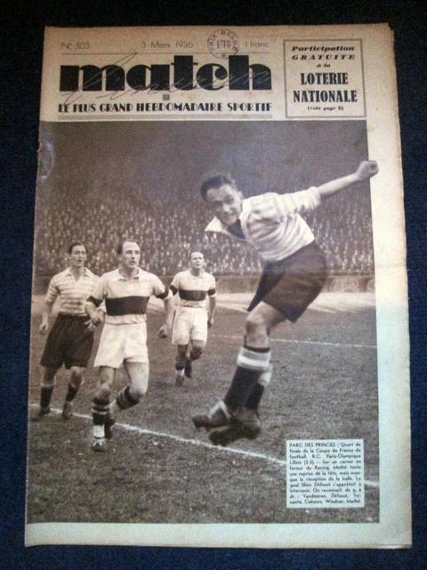MATCH L'INTRAN N° 494 - 31 décembre 1935 / rugby quinze, stade Jean Bouin, ch
