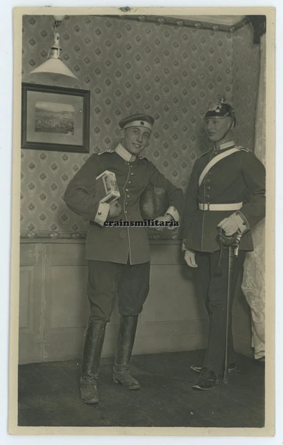 Orig. Foto Kavallerie Soldaten Dragoner-Regiment 25 in LUDWIGSBURG Pickelhaube