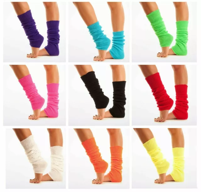 Damen Neon Stulpen Bein Wärmer Legwarmer Strümpfe Socken Ballet 80er Tanz Party 3