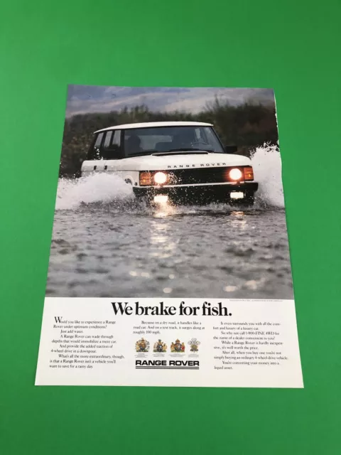 1988 1989 1990 1991 1992 1993 Range Rover Original Print Ad Advertisement B44