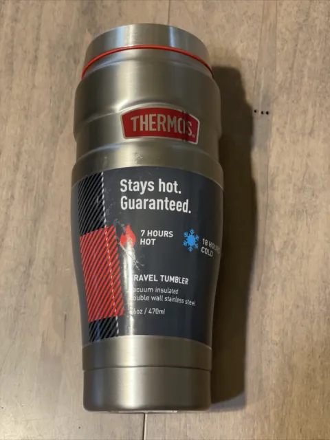 NWT! THERMOS Stainless Steel King SK1005 Vacuum-Insulated Travel Tumbler, 16 Oz