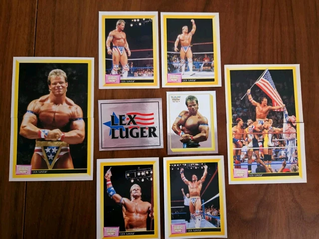 RARE LEX LUGER Sticker Set - 1993 WWF Merlin Wrestling x 10 Stickers ...