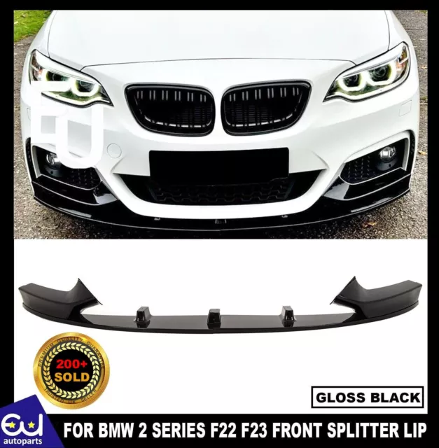 For Bmw 2 Series F22 F23 Front Splitter Lip Valance Diffuser Spoiler Gloss 2 Pcs