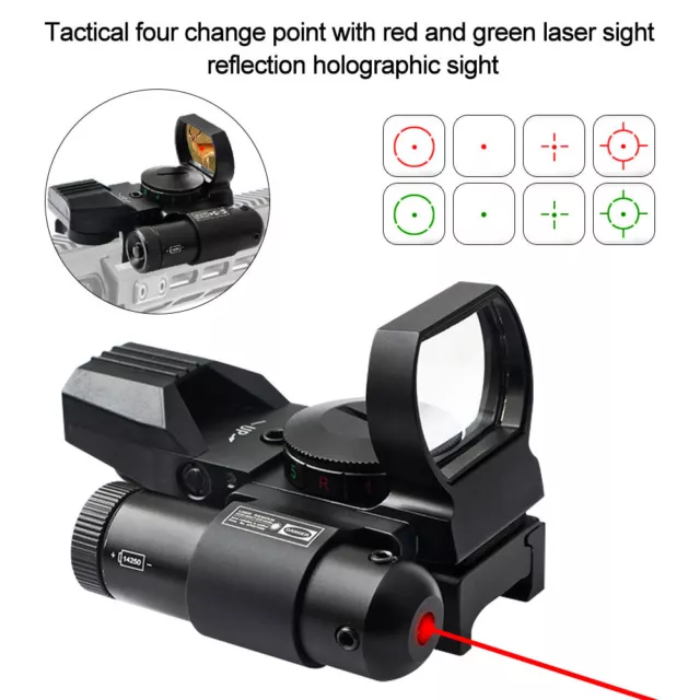 Tactical Red Green Dot Reflex Sight Scope With Red Light Beam Dot Holographic