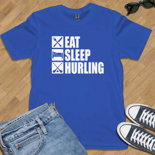 EAT SLEEP HURLING - T-SHIRT (Camogie Irish Hurl Gaelic Games Rugby Hurley Eire) 2