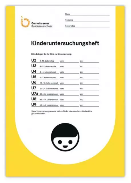 Original U-Heft Uheft Kinder Untersuchungsheft Gelbes Heft m Teilnahmekarte NEU.