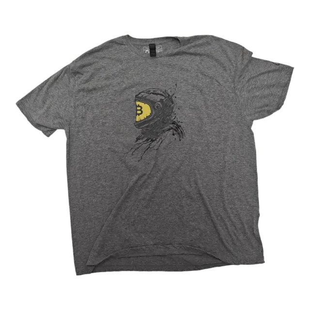 Bitcoin Astronaut Men's Graphic Tshirt Gray  BTC Tshirt Size 2XL