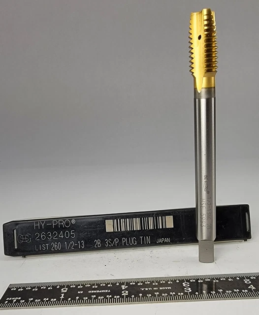 OSG HY-PRO #2632405 Plug Tap DIN 1/2-13 2B 3S/P OH TiN