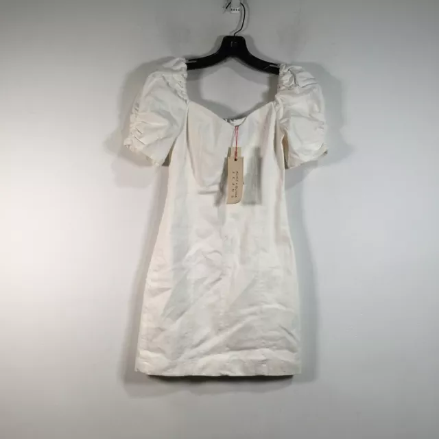 Women's Alice and Olivia Vintage Sugar Short Sleeve Mini Dress, Size 2 - Ivory