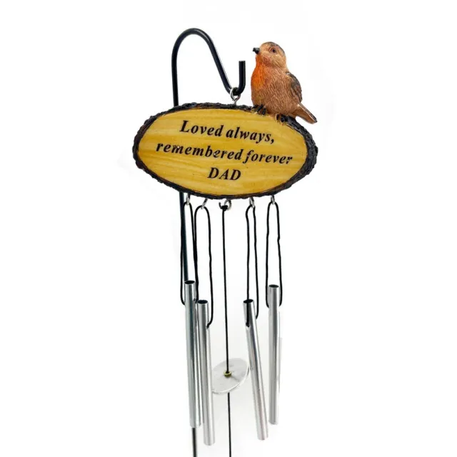 Dad Sadly Missed Robin Bird Graveside Memorial Wind Chime Loved Always Remembere