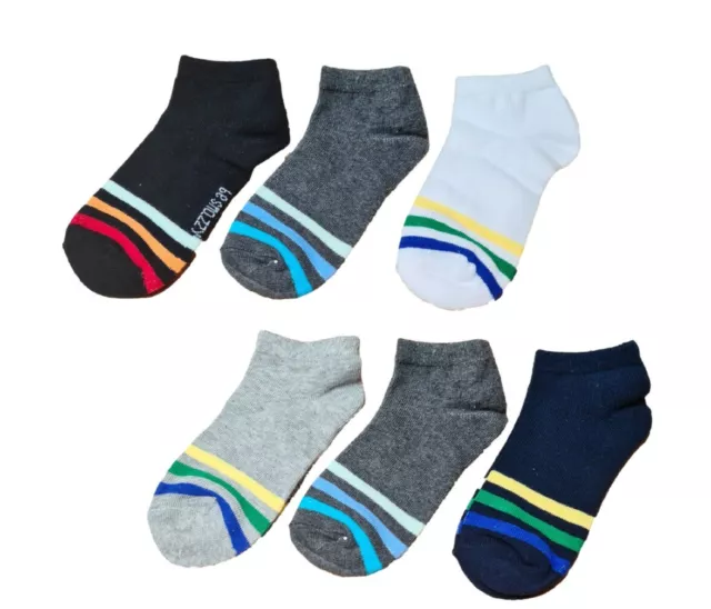 Unisex Boys Girls Cotton Short Summer Socks 3 Pairs Size UK 6.5-2.5 child