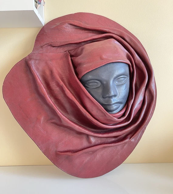 Stunning Vintage 3D Face Wall Art, Leather Mask, Wall Decor