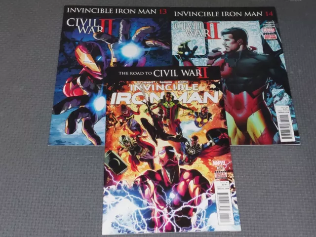 INVINCIBLE IRON MAN #11 13 14 Set (2016) Riri Williams Ironheart Bendis Deodato