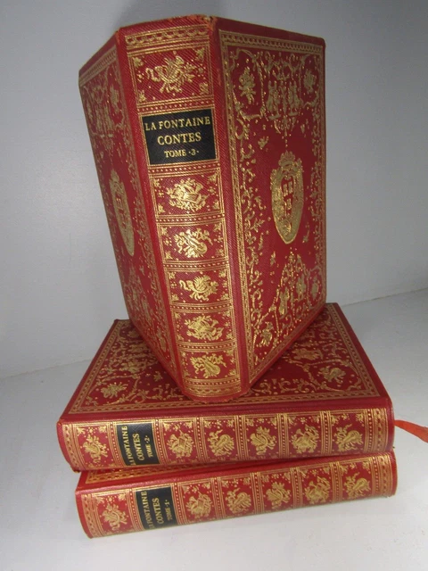 JEAN de BONNOT-LA FONTAINE-CONTES -COMPLET en 3 VOL-Relié-ILLUSTRÉ-1969