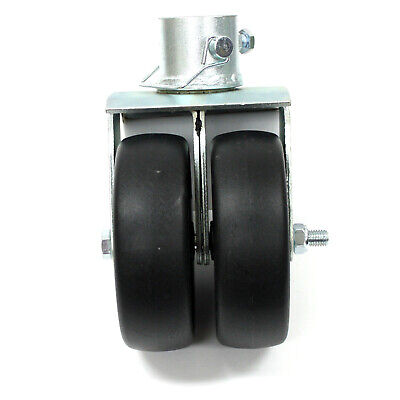 Dual 6" Trailer Jack Wheel Caster Wheels 2000lbs fits Any 2" Diameter Jack Tube 6
