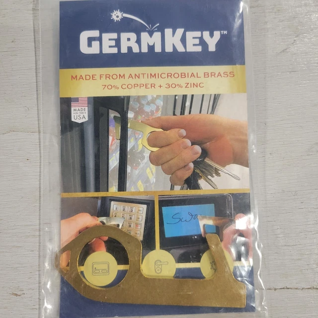 Herramienta antimicrobiana libre de gérmenes GermKey latón - totalmente nueva