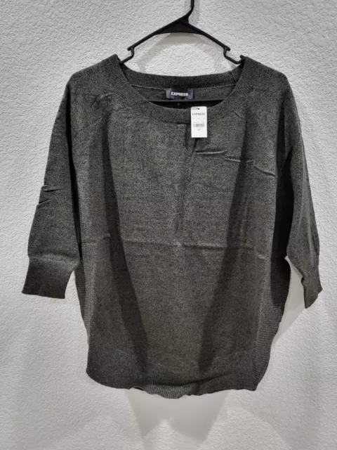 Express DARK GREEN Extreme Circle Hem Tunic Sweater Size S NWT $59.90