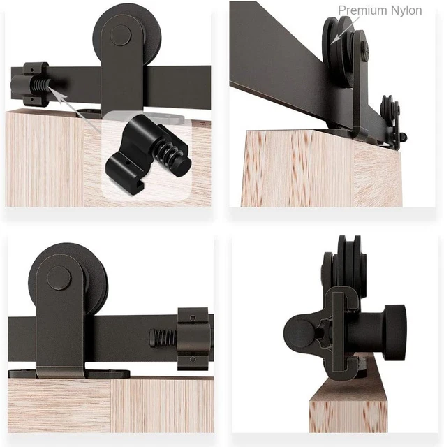 4-20FT Top Mount Steel Sliding Barn Door Hardware Kit For Single/ Double Doors