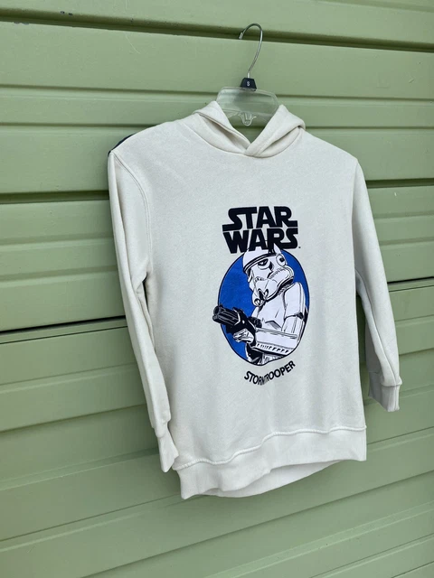 NUOVA FELPA CON CAPPUCCIO ZARA ECRU KIDS BOYS STAR WARS™ LUCIDA taglia 11-12Y #7096