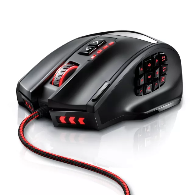 Titanwolf Gauntlet Laser Gaming Maus| 16400 DPI | LED | kabelgebunden| Plug&Play