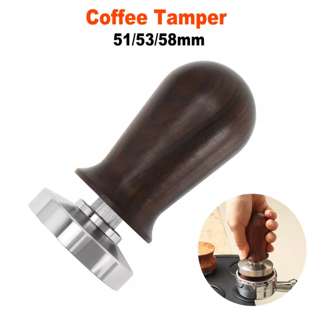 51/53/58mm Coffee Tamper Calibrated Leveler Espresso Powder Hammer Spring Loaded