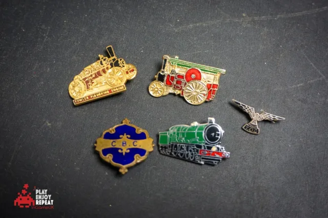 Vintage Locomotive Treni Vapore Br Ferrovia Smalto Nuovo Spilla Badge Lavoro Lot