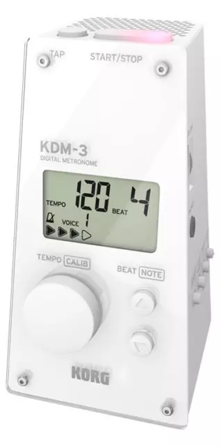 Korg KDM-3 Metronom Stimmgerät Vintage Lautsprecher Timer Referenzton Takt Weiß