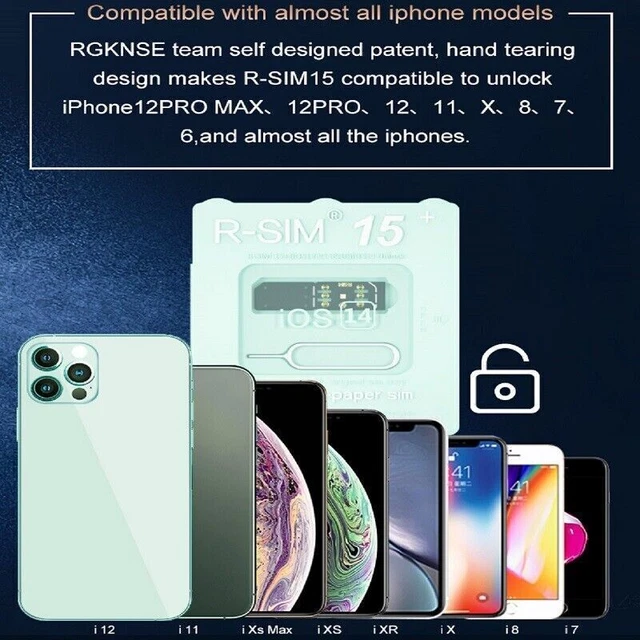 R-SIM15+ Nano Déverrouiller RSIM Carte For iPhone 12 12 Pro XS MAX 8 IOS 14.7 "