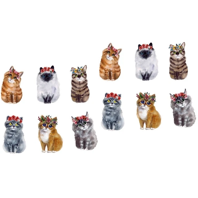 12 PCS autocollant de fenêtre de chat chat oiseaux alerte s'accroche Alerte Ale