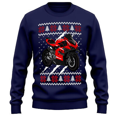 Motorbike Christmas Jumper Race Bike Sweatshirt Funny Him Racing Fair Isle Mens