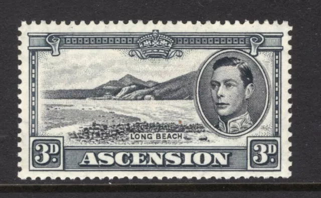 M22765 Ascension 1940 SG42a KGVI: 3d black & grey perf 13.5 UMM, Cat £20