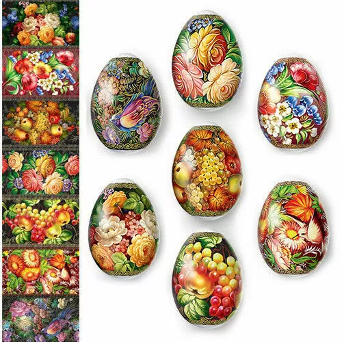 Easter Egg Wraps for 7 Hen Eggs, Pysanka,  Eggs Heat Shrink Sleeves Zhostovo