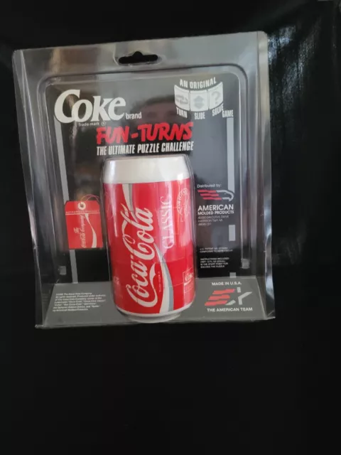 Vintage 1992 Coca Cola ~ Fun Turns ~ Ultimate Puzzle Challenge Can Game
