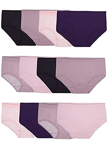 Fruit of the 8 Regular Low Rise Brief - Seamless - 12 Pack - Assorted Colors