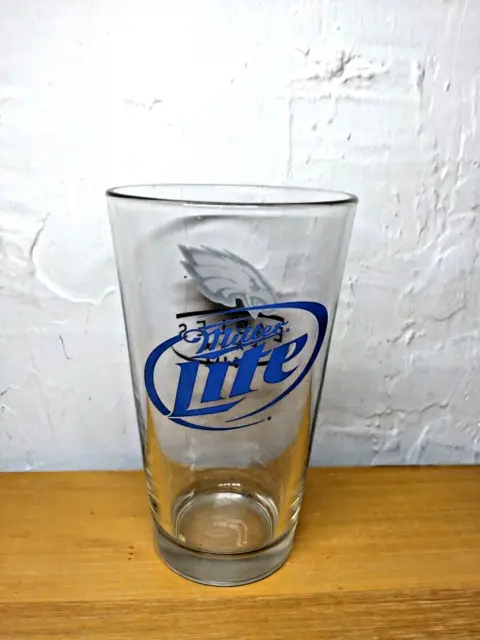 Miller Lite Eagles Football Beer Glass Conical Pint - 16 oz - Fast Ship!