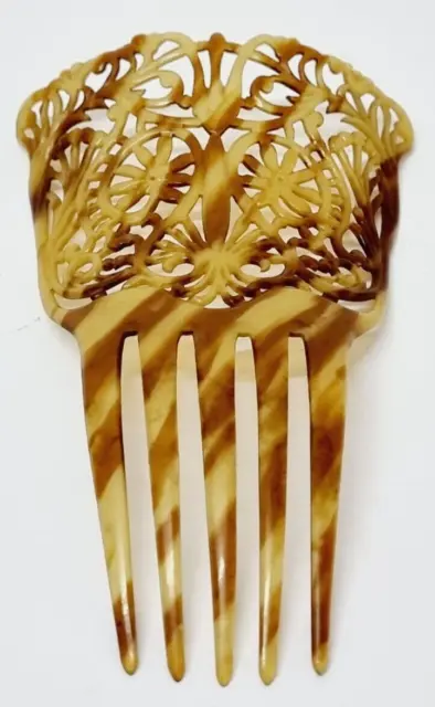 A0925 - Antiker großer Haarkamm / Steckkamm um 1900 - Jugendstil Haarschmuck