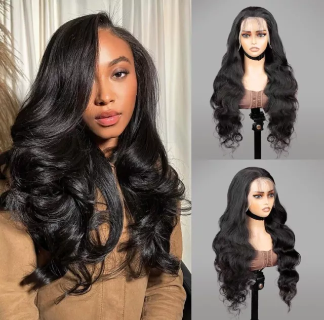 22" Body Wave Lace Front Wigs Human Hair Pre Plucked 13x6 180 Density