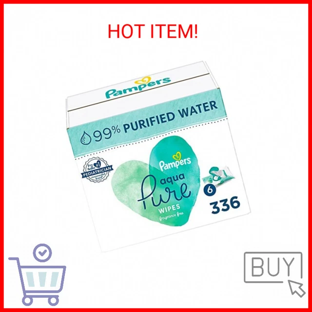 Pampers Aqua Pure Sensitive Baby Wipes 6X Pop-Top 336 Count
