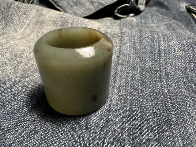 Antique Chinese Qing Dynasty Manchu Jade Archer Ring