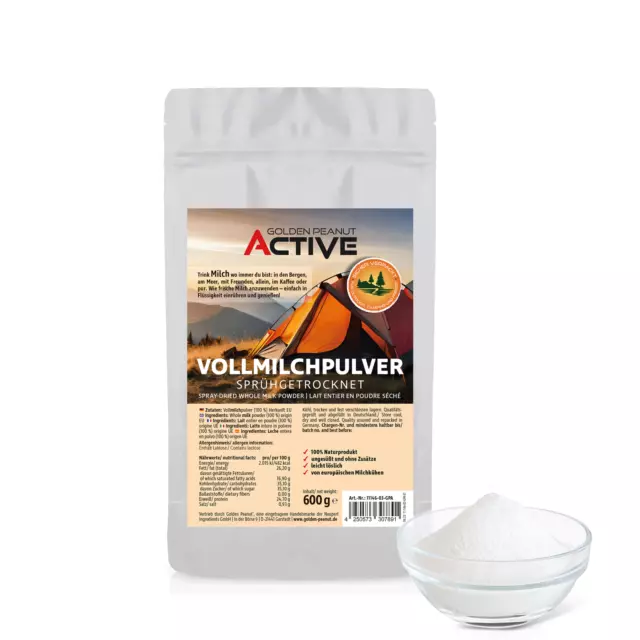 Vollmilch Pulver sprühgetrocknet 600 g Reise Outdoor Camping Nahrung Instant