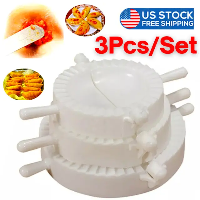 3Pcs/set DIY Dumpling Maker Mould Dough Press Meat Pie Pastry Empanada Mold Tool