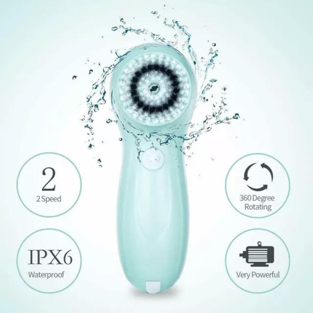 Facial Body Cleansing Brush 3-in-1 Waterproof Electric Face Exfoliating Scrubber