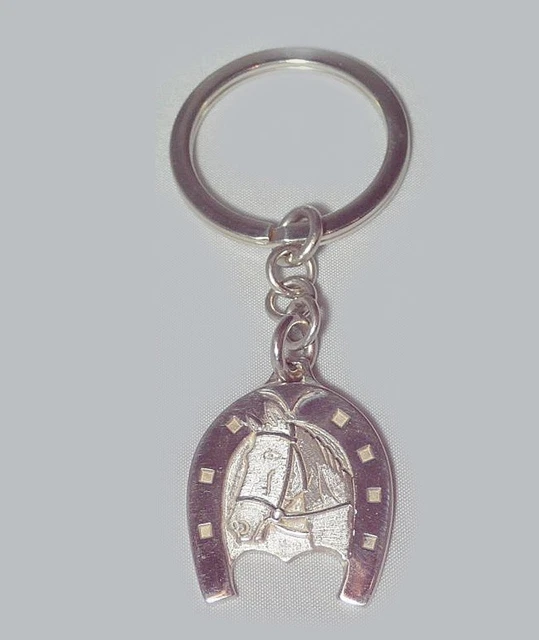 Schlüsselanhänger Pferd und Eisen Eisen in Silber Luce