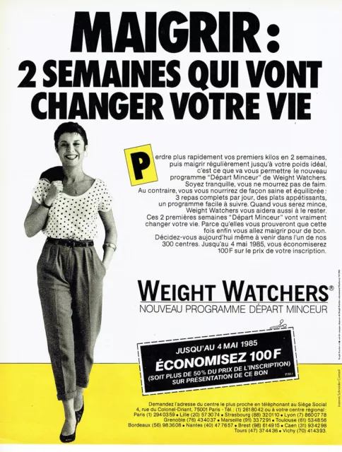 Publicité Advertising 028  1985   Weight-Watchers   nouveau programme minceur