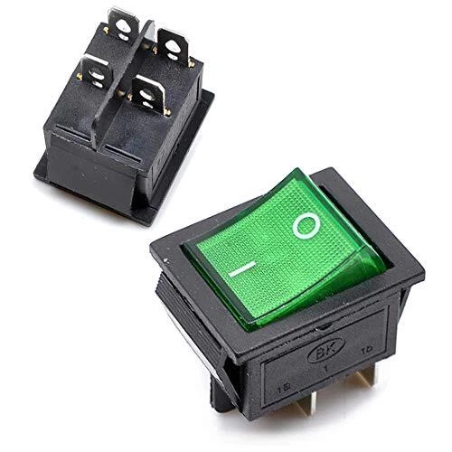 Oiyaga 2Pcs Rocker Switch KCD4 DPST 4 Pins 2 Position ON/Off AC 20A/125V 15A/...
