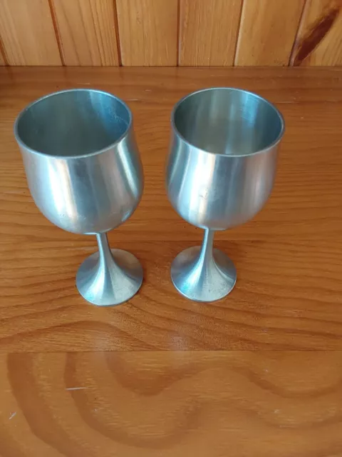 Vintage Selangor pewter wine goblets