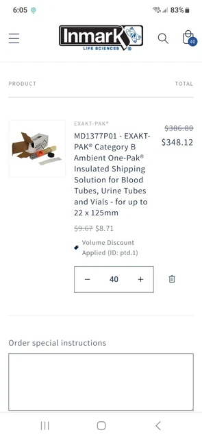 Brand New 5 Pc. EXAKT-PAK® Category B Ambient One-Pak® Insulated Shipping...
