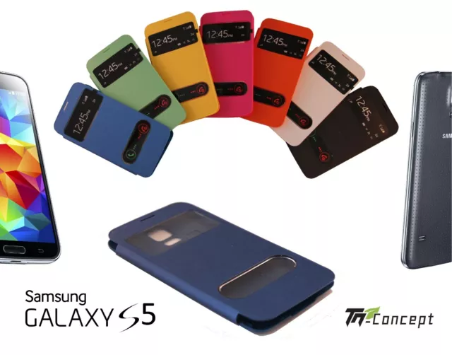 Housse / Coque / Etui à rabat - Samsung Galaxy S5 - Extra Slim 7 couleurs Neuf