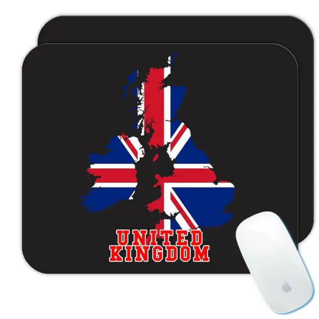 Gift Mousepad : HOME Map United Kingdom British England Flag Expat Country